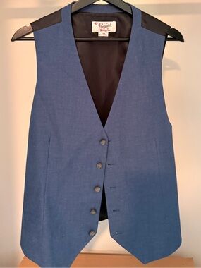 Original Penguin Blue Men's Vest with Black Shoulder Accents